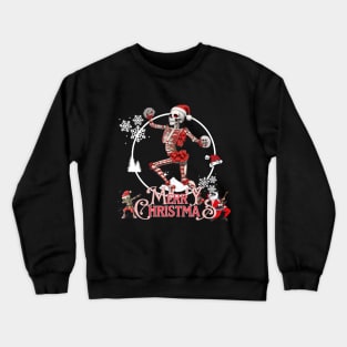 Christmas Dancing Skeletons Santa Crewneck Sweatshirt